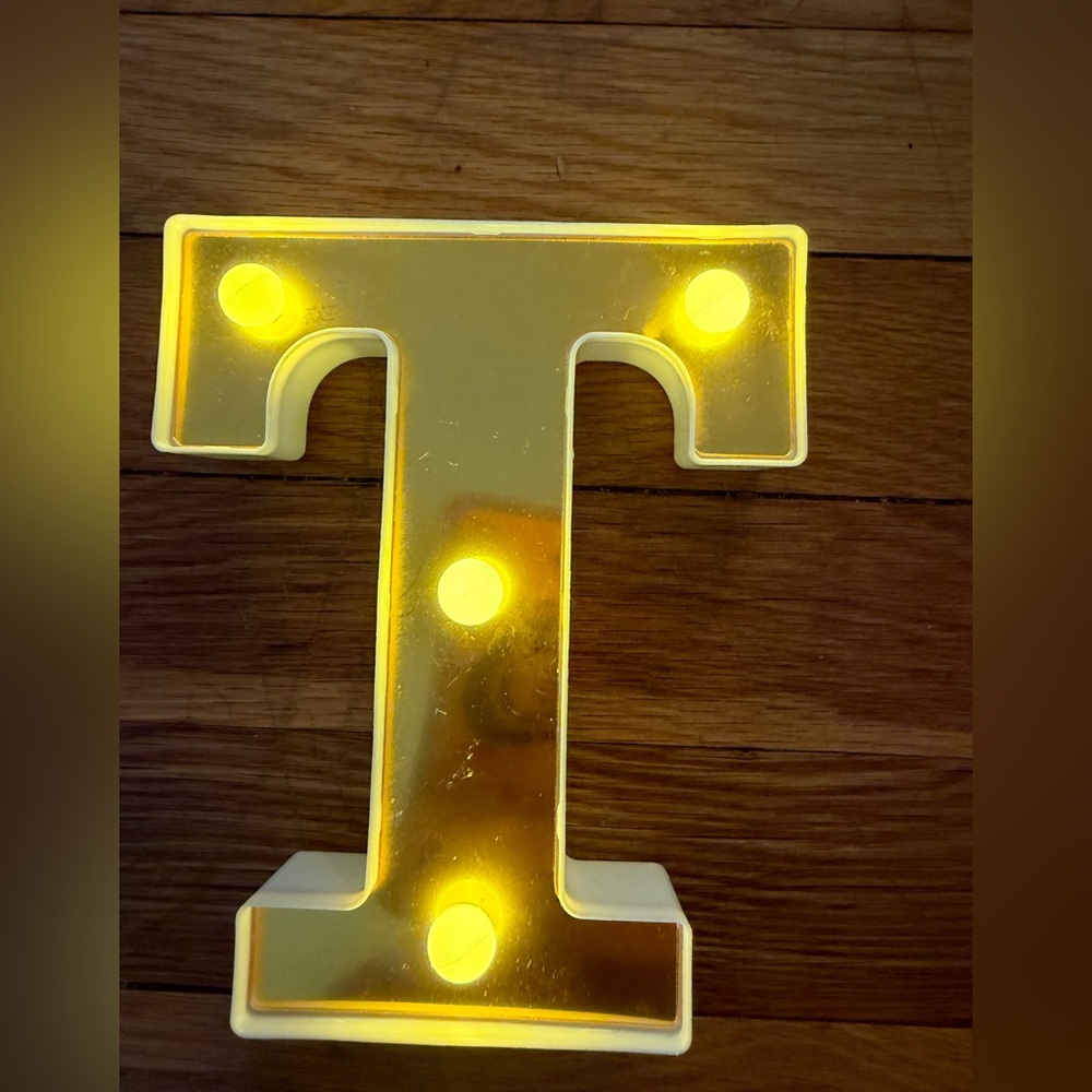 Source Unknown Yellow LED Letter T Light